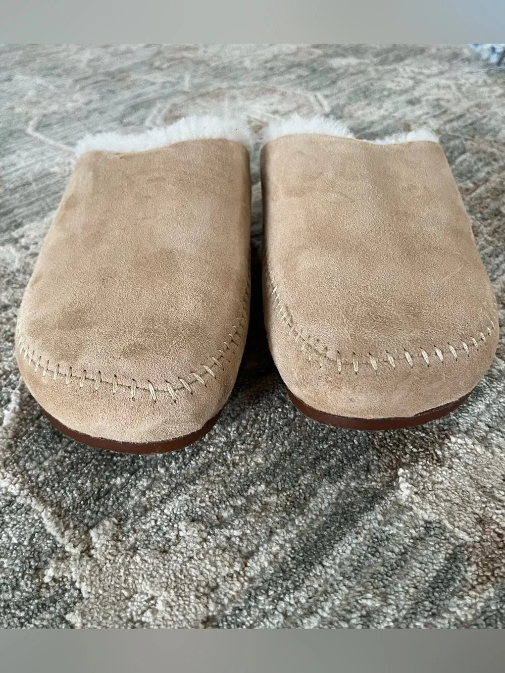 Jenni Kayne Leather Suede Shearling Mule Clogs - Picture 4 of 7